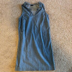 Talbots Light Blue Ruffled Denim Top